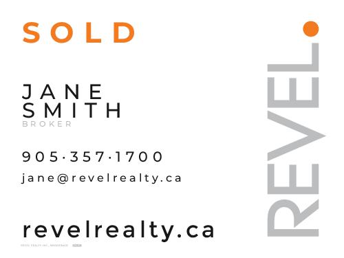 REVEL Realty SOLD Sign - 32x24 - White Standard