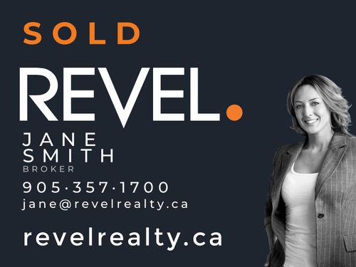 REVEL Realty SOLD Sign - 32x24 - Dark Blue with Photo