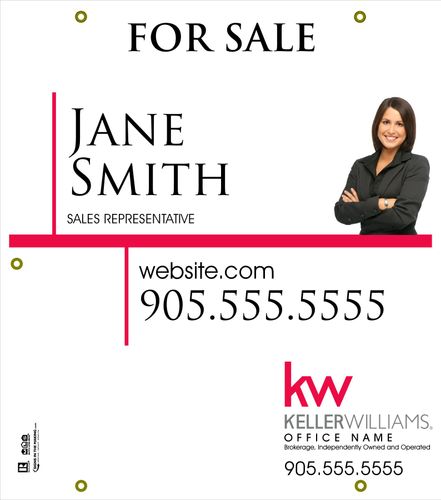KW - For Sale Sign - White - 30x34 with Photo